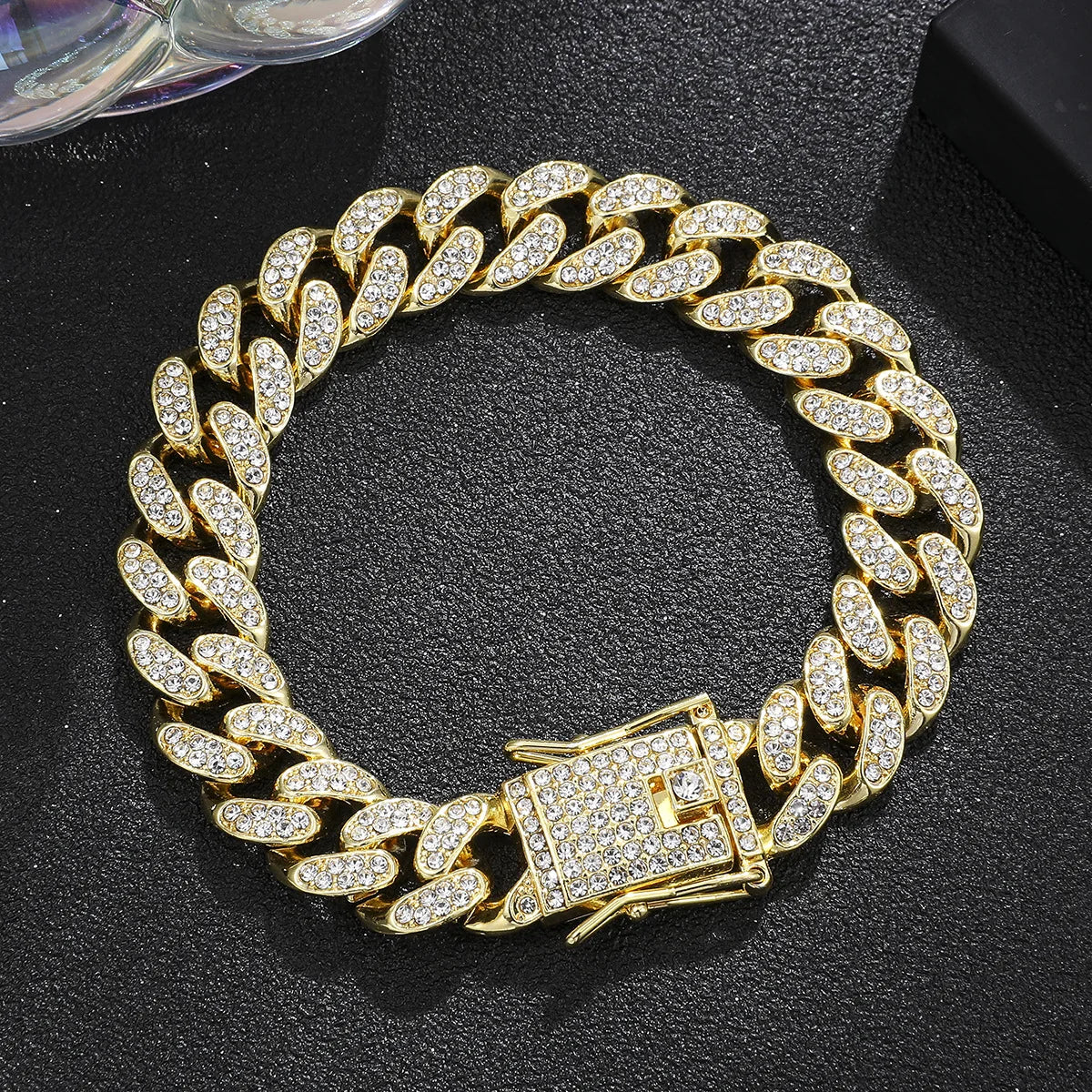 Pulsera "Iced Cuban" 14MM | Incrustaciones de Alto Brillo | D-LINK