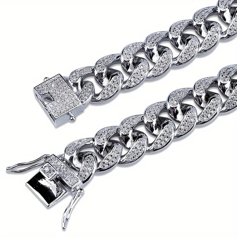 Pulsera "Iced Cuban" 14MM | Incrustaciones de Alto Brillo | D-LINK