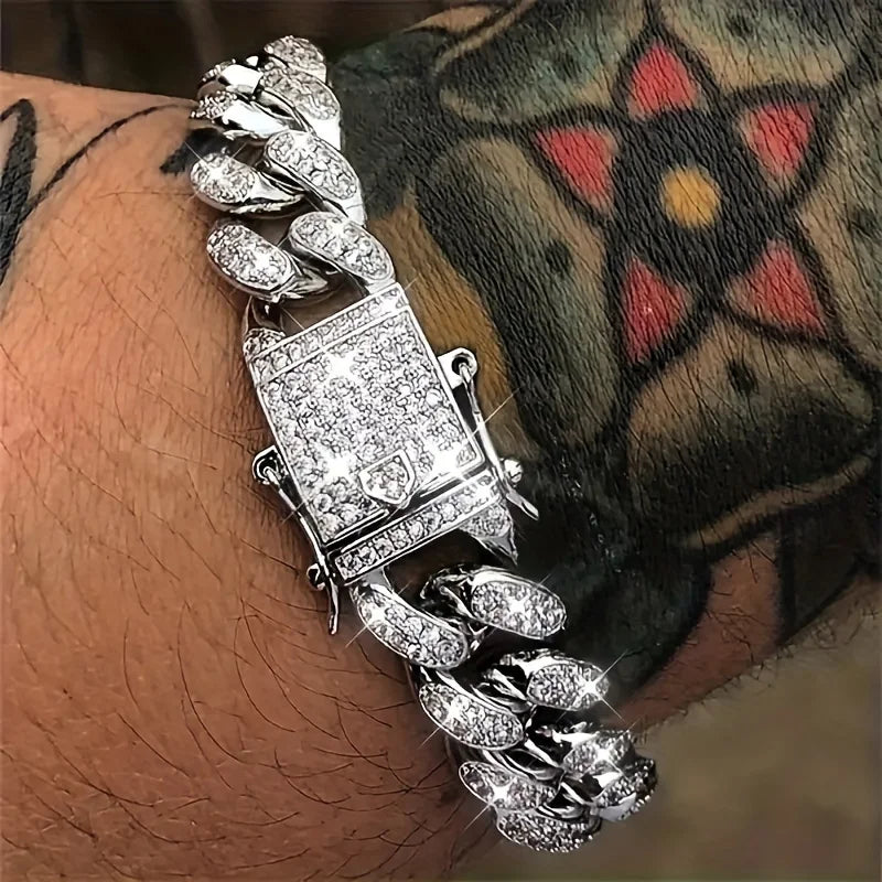 Pulsera "Iced Cuban" 14MM | Incrustaciones de Alto Brillo | D-LINK