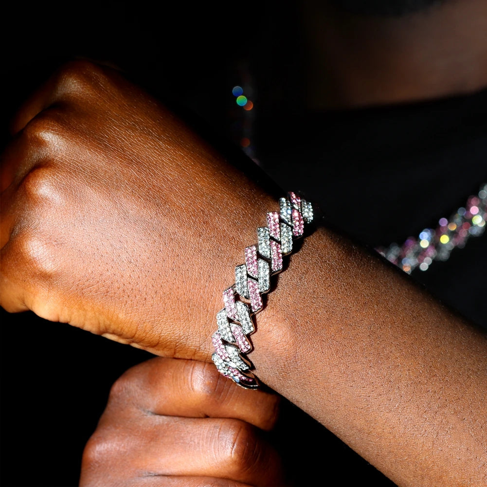 Pulsera "Iced Cuban" 14MM | Incrustaciones de Alto Brillo | D-LINK