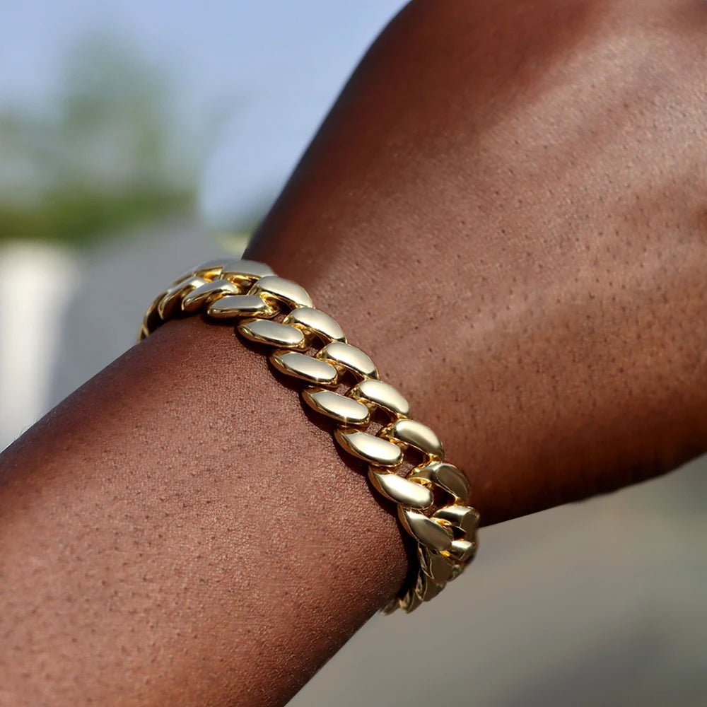 Pulsera "Iced Cuban" 14MM | Incrustaciones de Alto Brillo | D-LINK