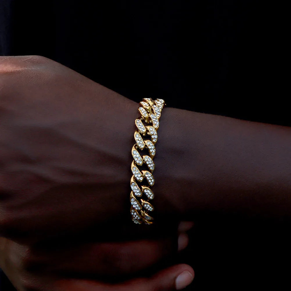 Pulsera "Iced Cuban" 14MM | Incrustaciones de Alto Brillo | D-LINK