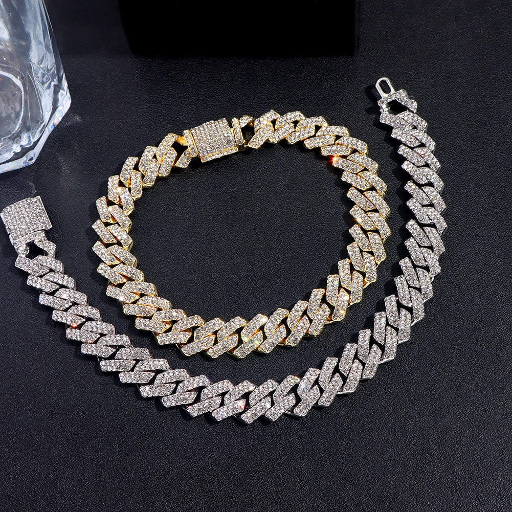 Pulsera "Iced Cuban" 14MM | Incrustaciones de Alto Brillo | D-LINK