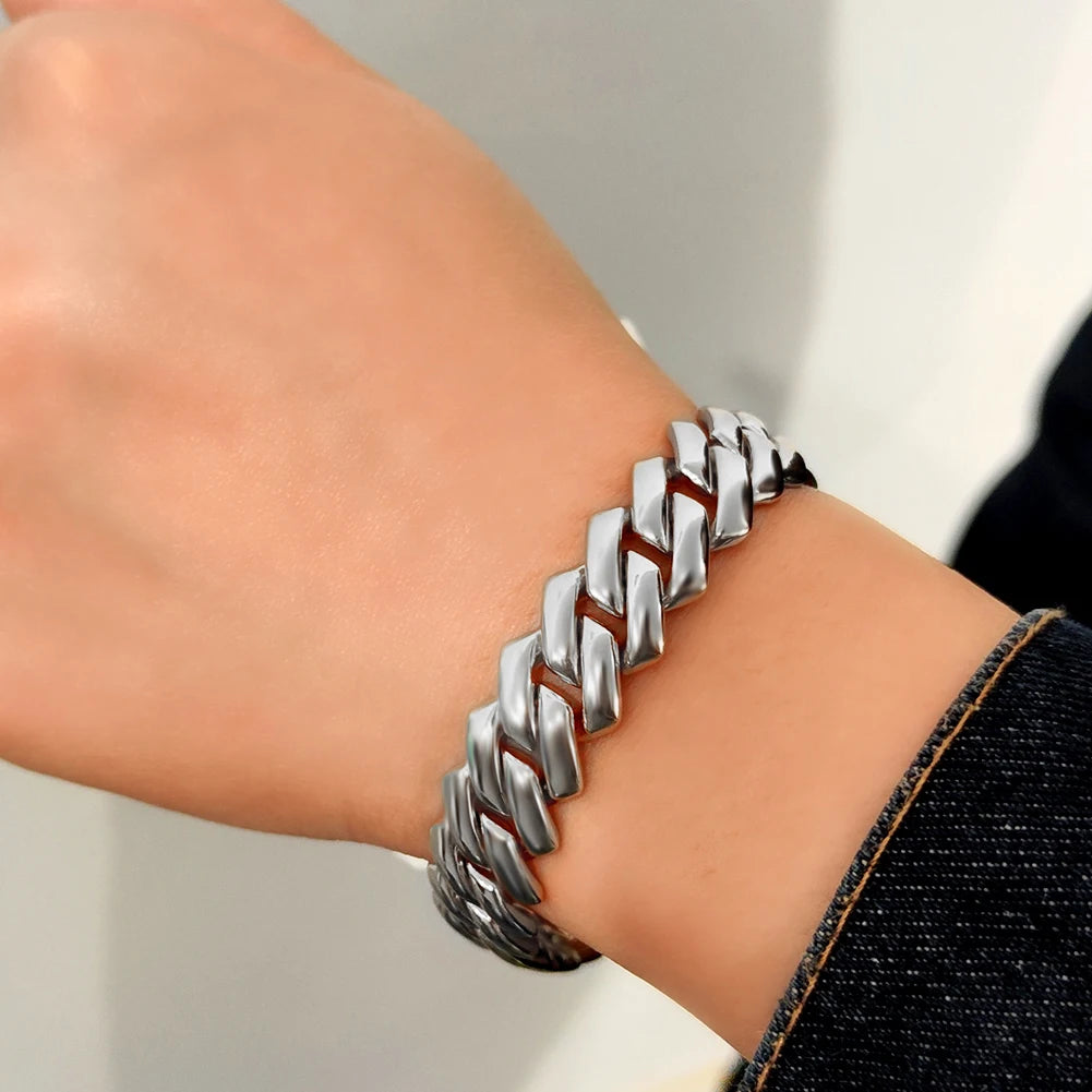 Pulsera "Iced Cuban" 14MM | Incrustaciones de Alto Brillo | D-LINK