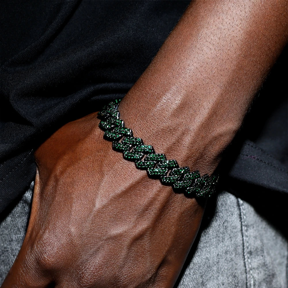 Pulsera "Iced Cuban" 14MM | Incrustaciones de Alto Brillo | D-LINK