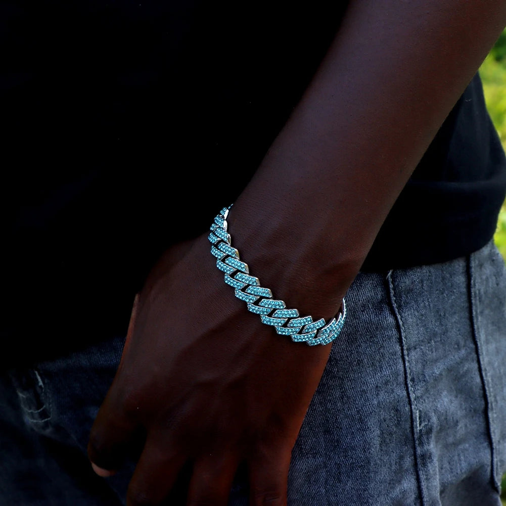 Pulsera "Iced Cuban" 14MM | Incrustaciones de Alto Brillo | D-LINK