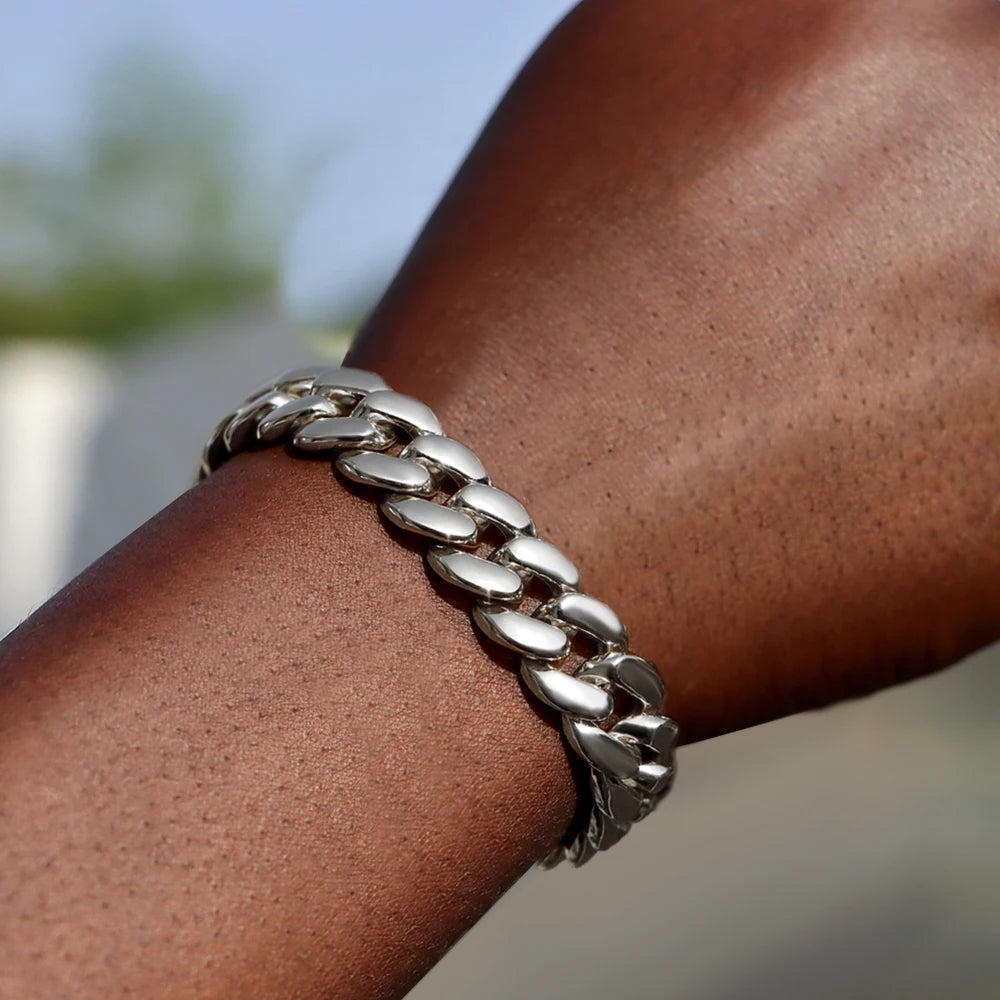 Pulsera "Iced Cuban" 14MM | Incrustaciones de Alto Brillo | D-LINK