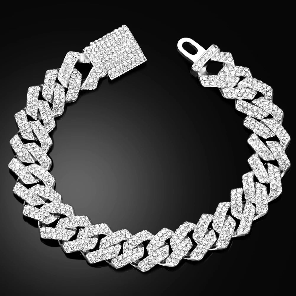 Pulsera "Iced Cuban" 14MM | Incrustaciones de Alto Brillo | D-LINK